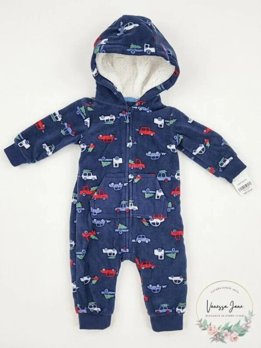 Carter's Baby Boys Hooded Fleece Jumpsuit